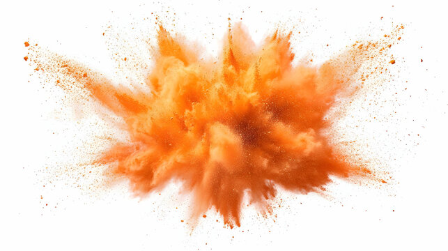 Vibrant orange explosion cloud, showcasing dynamic color and powerful energy. Perfect for action and impact themes in design.