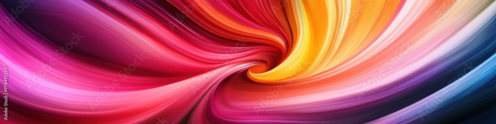 Poster a wide background banner with an abstract swirl of colors blending seamlessly, offering a dynamic an