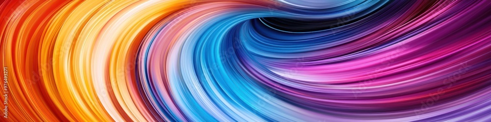Poster a wide background banner with an abstract swirl of colors blending seamlessly, offering a dynamic an