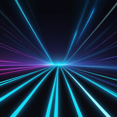 abstract background Neon lines glowing in 3D dynamic speed glowing on dark canvas Wallpaper