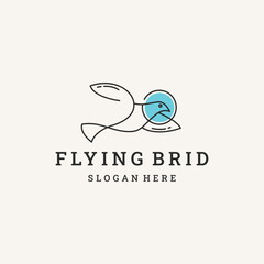 Flying bird logo design vector on white background