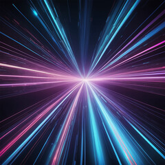 abstract background Neon lines glowing in 3D dynamic speed glowing on dark canvas Wallpaper