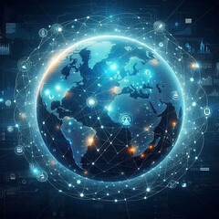 earth in space World network future planet science world map globe social graphic earth technology blue technology