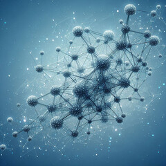 3d rendered illustration of dna futuristic technology network background Blue with modern blue abstract background