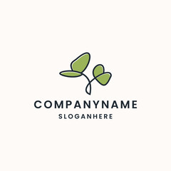 Tree leaf abstract logo template vector illustration design