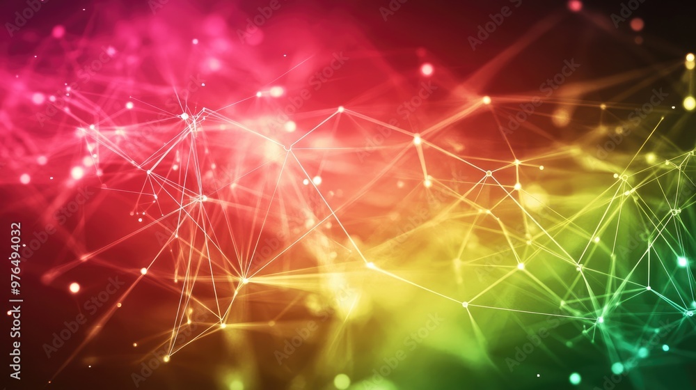 Poster abstract digital background with glowing lines and network connections,this concept symbolizes techn