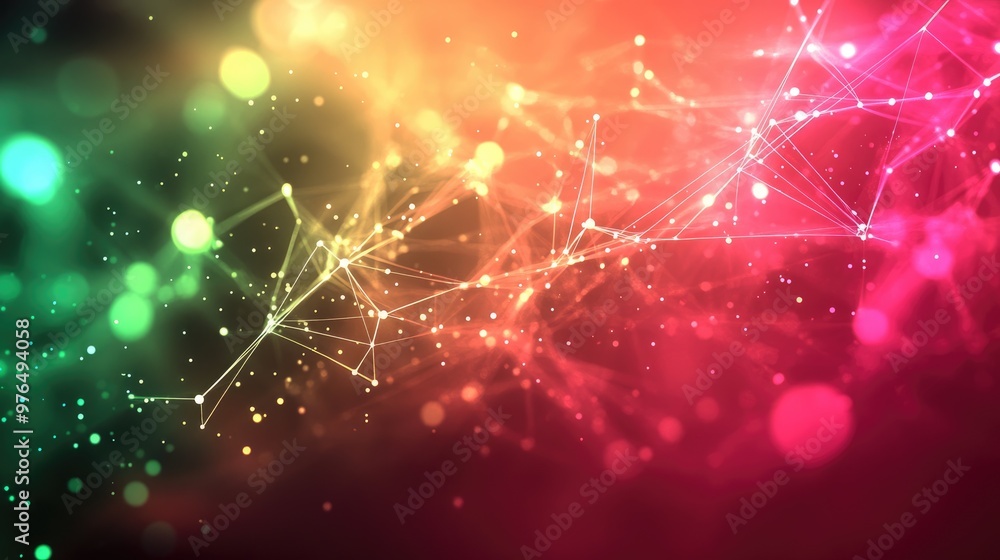 Aufkleber abstract digital background with glowing lines and network connections,this concept symbolizes techn