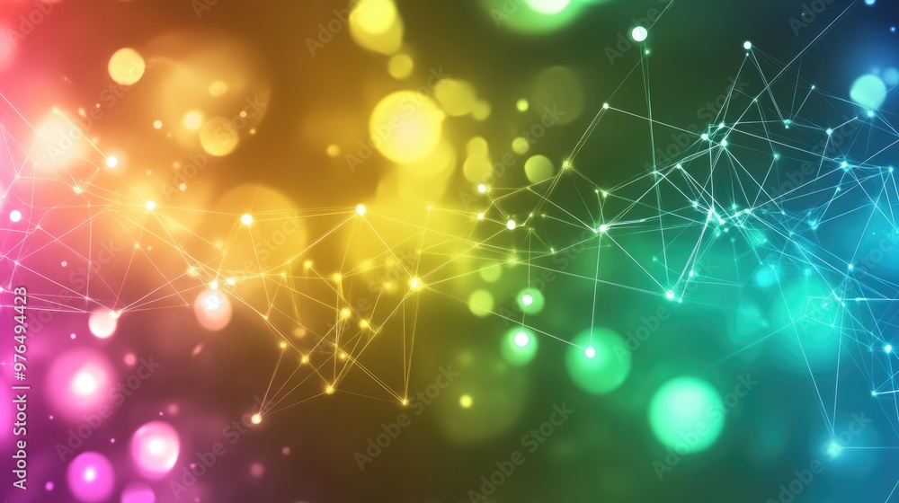 Poster abstract digital background with glowing lines and network connections, this concept symbolizes tech