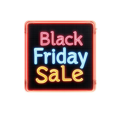 Vibrant neon sign announcing a Black Friday sale, perfect for promoting holiday discounts and shopping events.