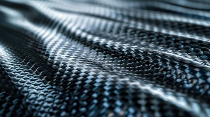Abstract Carbon Fiber Texture: Wavy, Shiny, Black