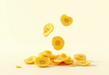 Cinematic Food Photography: Crispy Banana Chips, White Background
