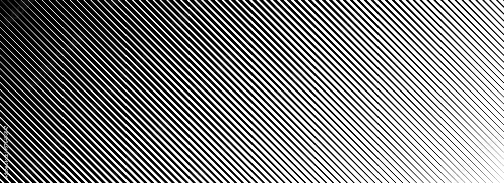 Poster diagonal thin line halftone gradation texture. fade oblique stripe gradient background. black slante