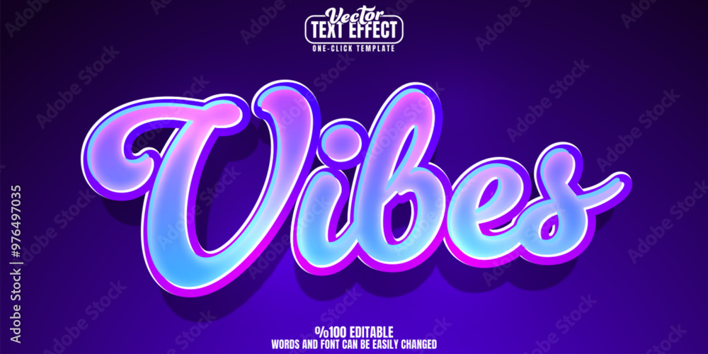 Poster vibes editable text effect, customizable good and positive 3d font style