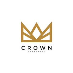 Creative abstrack crown logo design. Premium Vector