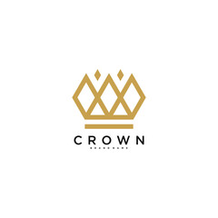 Creative abstrack crown logo design. Premium Vector