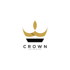 Creative abstrack crown logo design. Premium Vector