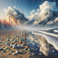 Fototapeta premium The new face of the sea : harmony between nature and modernity 