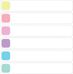 art list with square element and dashed line