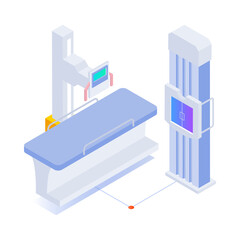 An isometric icon of xray machine 

