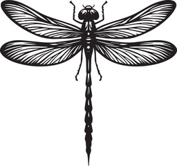 dragonfly silhouette design vector art illustration