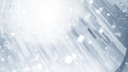 Fototapeta premium Sleek grey and white abstract tech background with digital interface patterns, perfect for high-tech and innovative design concepts.