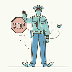 Illustration of a policeman