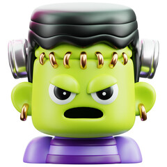Frankenstein 3D Halloween Icon for uiux, web, app, infographic, etc