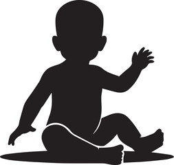 Boy Baby vector illustration, Boy Baby silhouette vector,