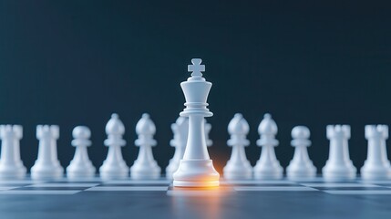 A chess board with a white king and a white pawn