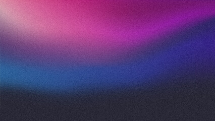 Abstract grainy gradient background with purple blue pink and black vibrant noisy texture backdrop, illustration design