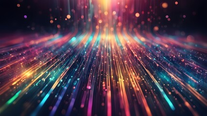 Obraz premium Abstract background with colorful lines and bokeh lights.