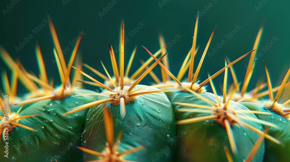 Poster close-up of a cactus with sharp spines