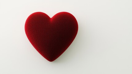 Fototapeta premium Red Velvet Heart Shape on White Background