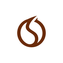 A Combination of Alphabets with Coffee or Coffee Beans with a Brown Base Color for Logo Design
