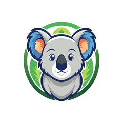 Koala logo design. Vector illustration of koala head logo design.