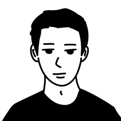 an avatar illustration of a man with flat expression