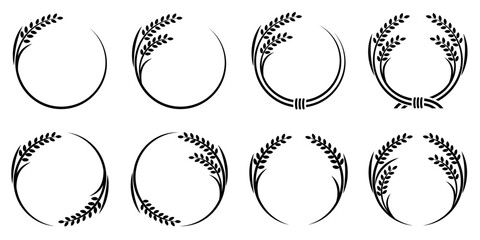 稲穂のフレーム_ベクターイラスト