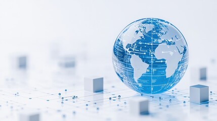 Global Network  Digital World   Connected Earth  Technology Concept  Digital Globe