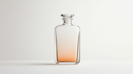 Elegant glass bottle with a gradient color from clear to amber, perfect for showcasing drinks or artistic decor.