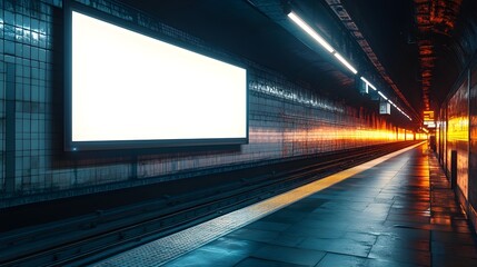 Blank Billboard Subway Station Underground Advertising