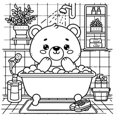 baby bear in the forest coloring book for kids