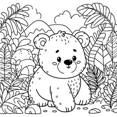baby bear in the forest coloring book for kids