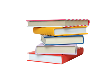 PNG,A stack of books, isolated on white background