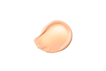 PNG, Smear of light foundation, isolated on white background, top view