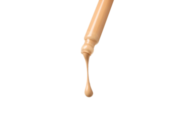 PNG, Cosmetic bottle and drop of foundation, isolated on white background