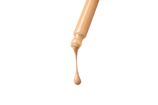 PNG, Cosmetic bottle and drop of foundation, isolated on white background