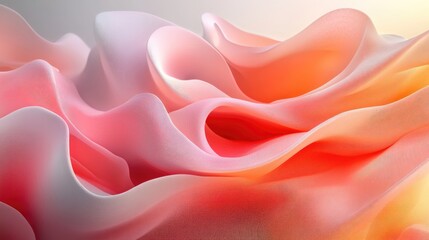 Obraz premium ** Abstract Soft Pink and Orange Flowing Fabric Background Texture with Gentle Waves and Organic Patterns