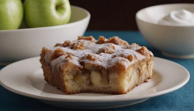 piece of apple fritter cake on a plate