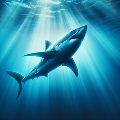 Naklejka premium Did you know that great white sharks have continuously growing teeth? They have as many as 3,000 teeth. Once the front teeth become too worn, the back teeth will replace them.