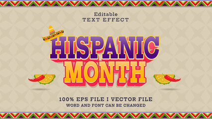 editable hispanc month text effect.typhography logo